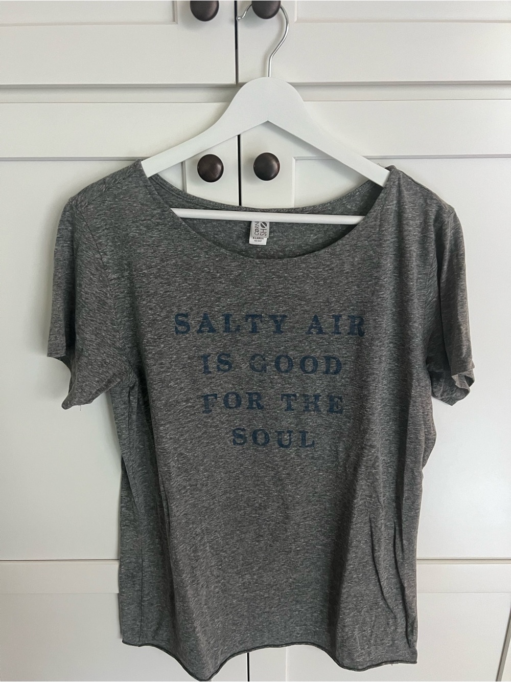 Gray Graphic Tee "Salty Air Is Good For The Soul"